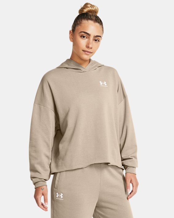 Women's UA Rival Terry Oversized Hoodie in Brown image number 0